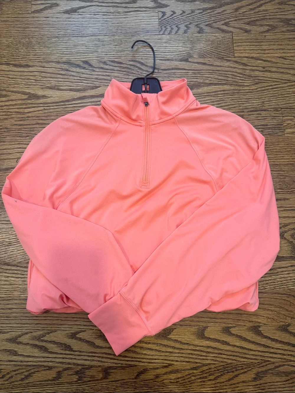 Athleta Girl Coral Half-Zip Cropped Performance Top